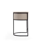 Tabouret de bar à hauteur de comptoir en métal de 33,8 po - Crème et Noir
