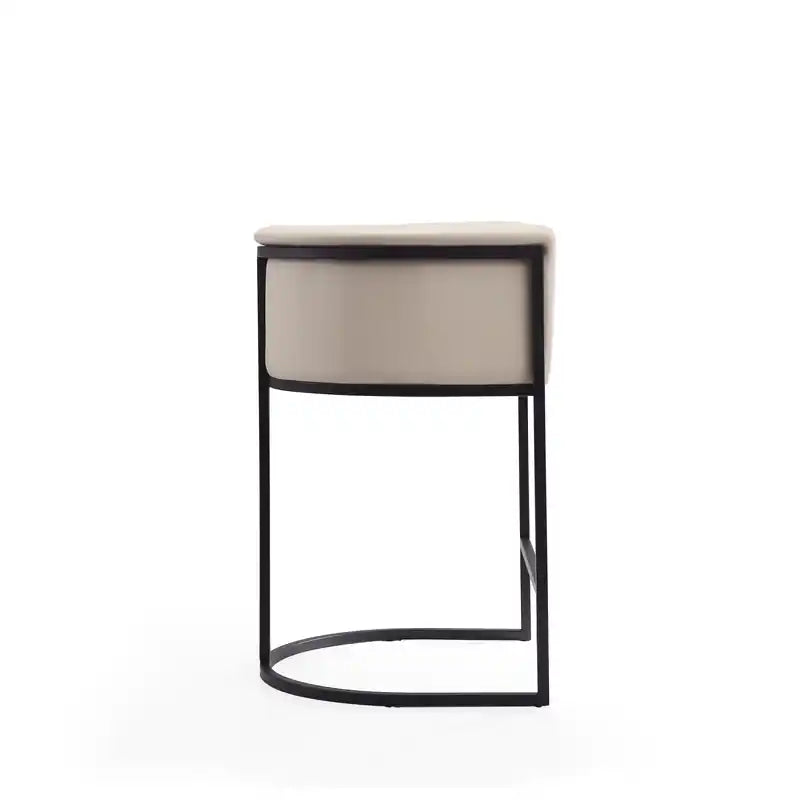 Tabouret de bar à hauteur de comptoir en métal de 33,8 po - Crème et Noir