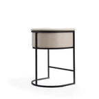 Tabouret de bar à hauteur de comptoir en métal de 33,8 po - Crème et Noir