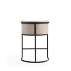 Tabouret de bar à hauteur de comptoir en métal de 33,8 po - Crème et Noir