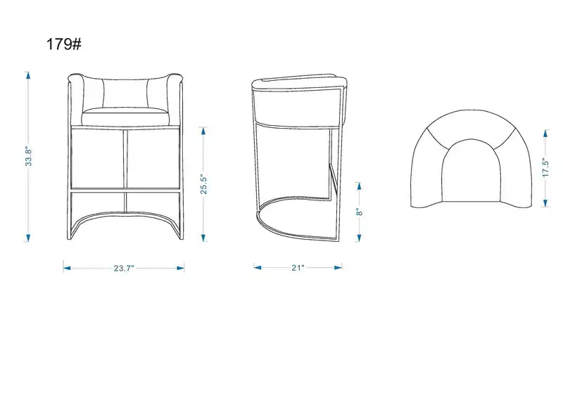Tabouret de bar à hauteur de comptoir en métal de 33,8 po - Crème et Noir