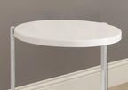 Table d'appoint en métal chromé et blanc lustré