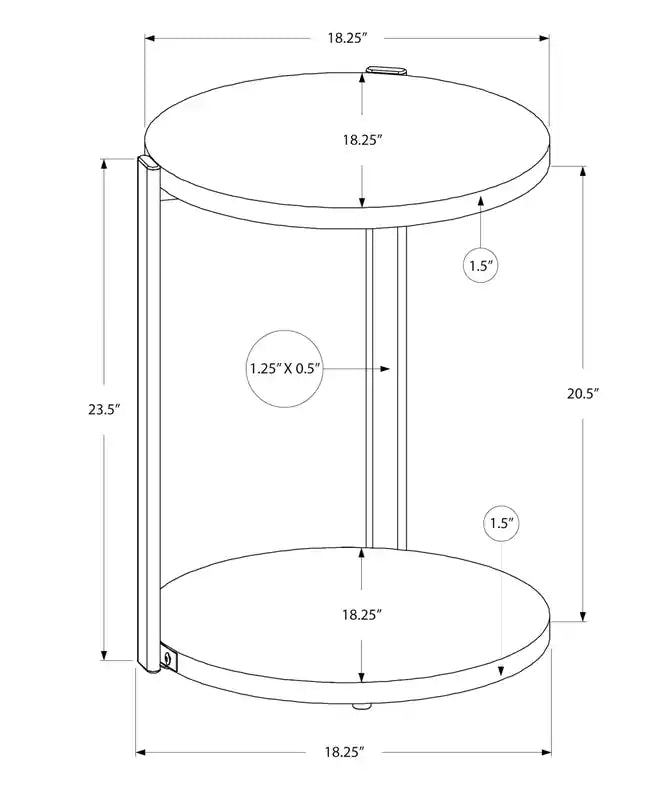 Table d'appoint en métal chromé et blanc lustré