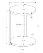 Table d'appoint en métal chromé et blanc lustré