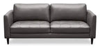 Erin 80.3 Leather-Look Fabric Sofa with Tufted Seat Cushions