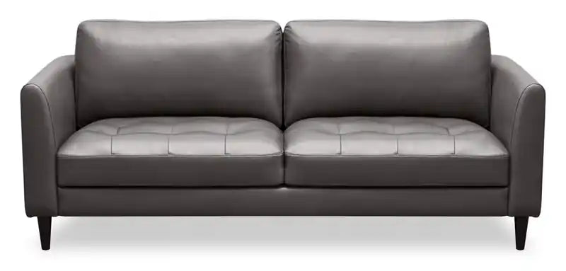 Erin 80.3 Leather-Look Fabric Sofa with Tufted Seat Cushions