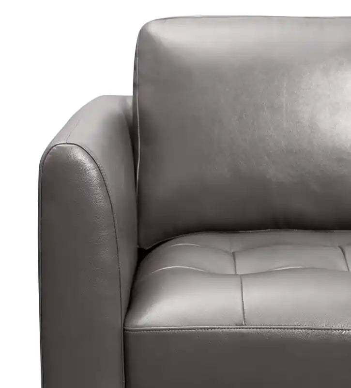 Canapé 3 places en tissu aspect cuir avec coussins d'assise capitonnés