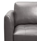 Canapé 3 places en tissu aspect cuir avec coussins d'assise capitonnés