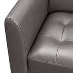 Canapé 3 places en tissu aspect cuir avec coussins d'assise capitonnés