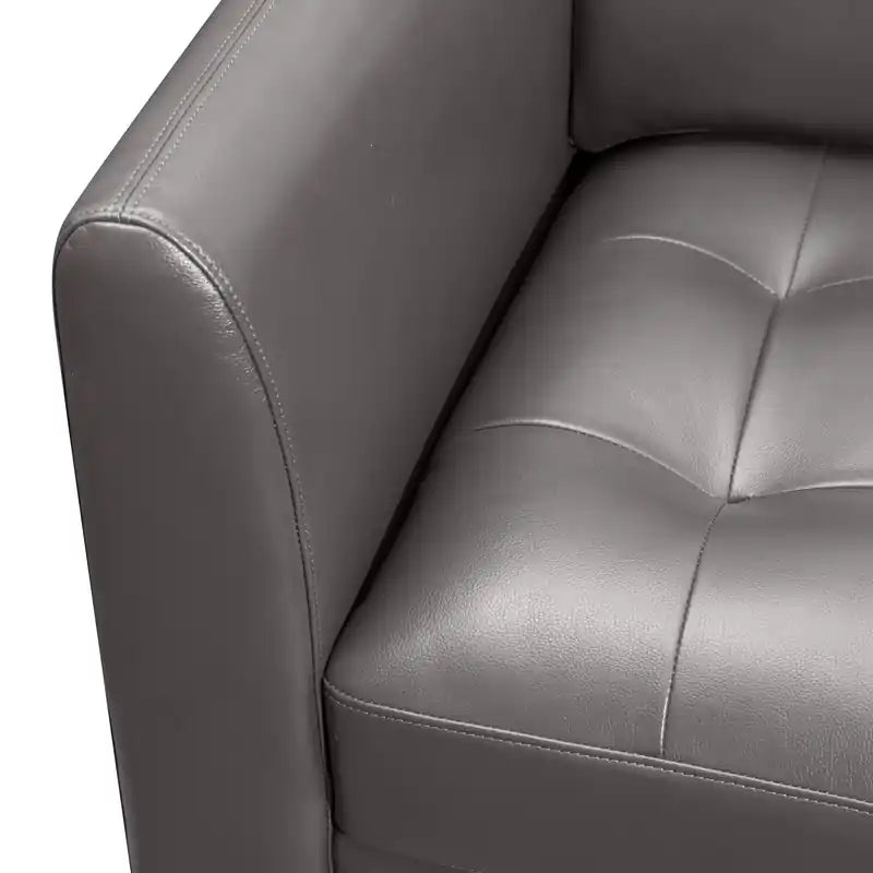 Canapé 3 places en tissu aspect cuir avec coussins d'assise capitonnés