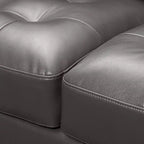 Canapé 3 places en tissu aspect cuir avec coussins d'assise capitonnés
