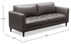 Canapé 3 places en tissu aspect cuir avec coussins d'assise capitonnés