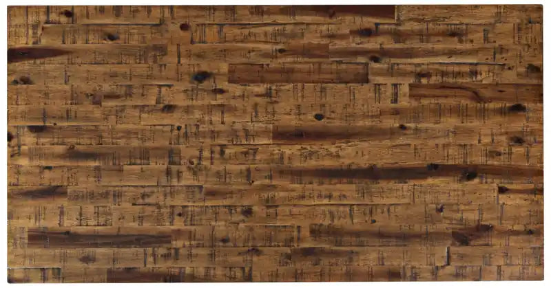Table basse rustique avec roulettes 50 - Bois grainé marron
