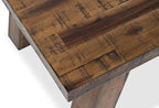 Table basse rustique avec roulettes 50 - Bois grainé marron