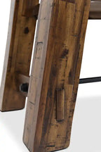 Table basse rustique avec roulettes 50 - Bois grainé marron