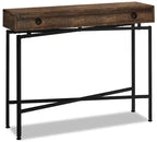 Harper 42.5 Sofa Table with Drawer - Brown Reclaimed Wood-Look