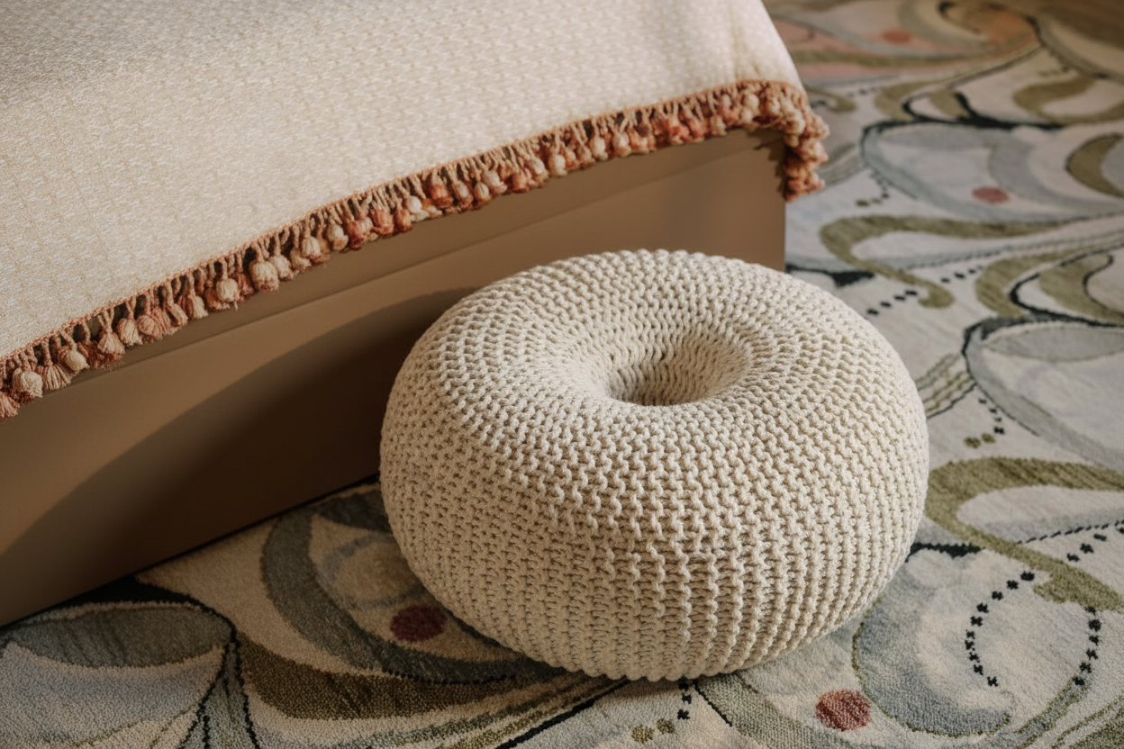 Knitted Round Pouf Lifestyle