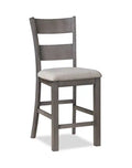 Krew Counter-Height Dining Chair with Polyester Fabric, Ladder Back, Melamine