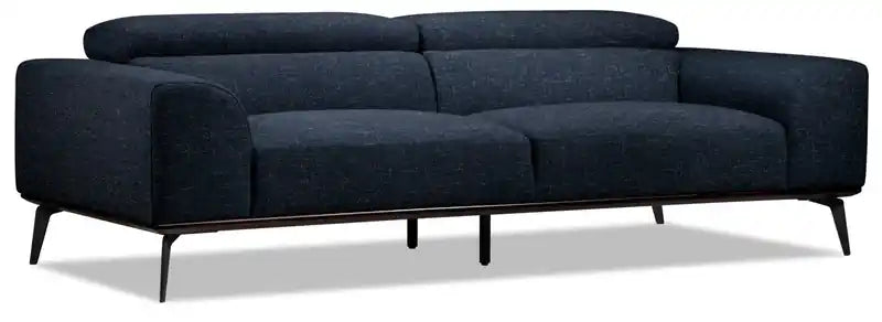 Canapé – Canapé moderne inspiré avec revêtement aspect lin et pieds en métal