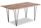 Miya Dining Table with Live Edge, Acacia Wood, Metal, 60W