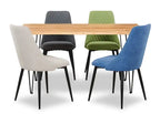 Table à manger avec bord naturel, bois d'acacia, métal, 60 po L