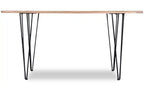 Table à manger avec bord naturel, bois d'acacia, métal, 60 po L