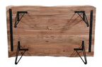 Table à manger avec bord naturel, bois d'acacia, métal, 60 po L