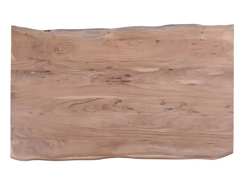 Table à manger avec bord naturel, bois d'acacia, métal, 60 po L