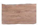 Table à manger avec bord naturel, bois d'acacia, métal, 60 po L