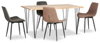 Table à manger avec bord naturel, bois d'acacia, métal, 60 po L