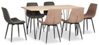 Table à manger avec bord naturel, bois d'acacia, métal, 60 po L
