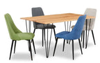 Table à manger avec bord naturel, bois d'acacia, métal, 60 po L