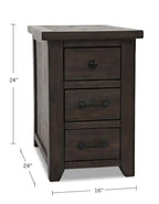 16 Table d'appoint rustique électrique avec rangement – blanc avec bois de récupération