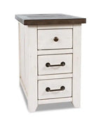 Morgan 16 Rustic Powered Chairside Table with Storage - White with Reclaimed Wood
