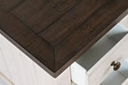 16 Table d'appoint rustique électrique avec rangement – blanc avec bois de récupération