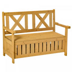 Outsunny 2-seater Wooden Outdoor Bench With 29 Gal Storage Box