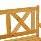 Banc extérieur en bois 2 places avec coffre de rangement de 110 litres
