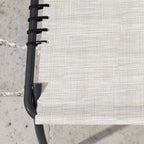 2 chaises longues, chaises longues avec appui-tête blanc crème