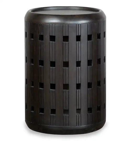 Rhett 18 Modern Round End Table - Dark Espresso Brown Oak