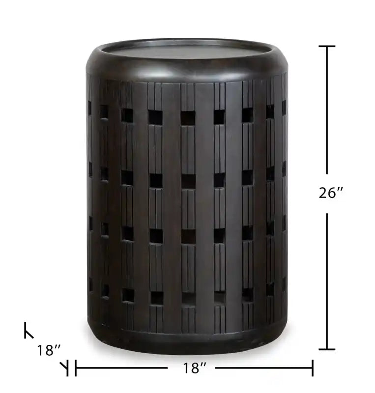 18 Table d'appoint ronde moderne - Chêne brun expresso foncé