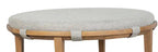Table basse ronde moderne avec étagère et roulettes 38 po – Bois brun clair avec coussin gris