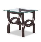 Ricci 24 Modern Glass Top End Table - Glass with Espresso Finished Legs