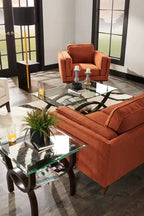 Table d'appoint moderne en verre et bois - Verre avec pieds finition espresso