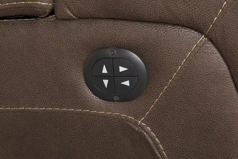 Fauteuil inclinable électrique en faux suède 36, avec appuie-tête électrique et deux porte-gobelets – Brun chocolat