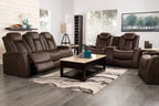 Fauteuil inclinable électrique en faux suède 36, avec appuie-tête électrique et deux porte-gobelets – Brun chocolat