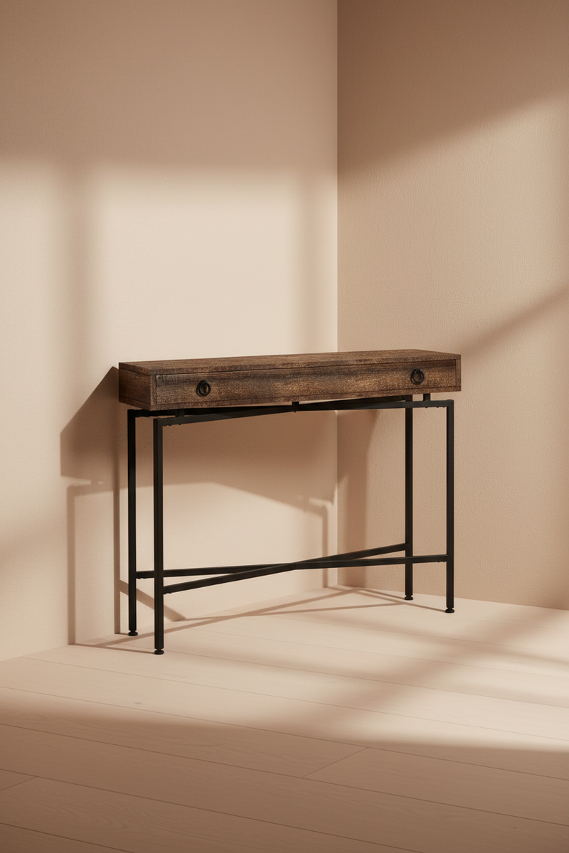 Rustic Console Table in Warm Interior