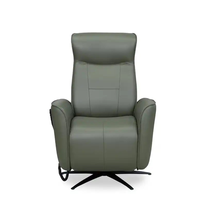 31 Fauteuil inclinable de massage électrique en cuir véritable avec appuie-tête électrique et siège chauffant