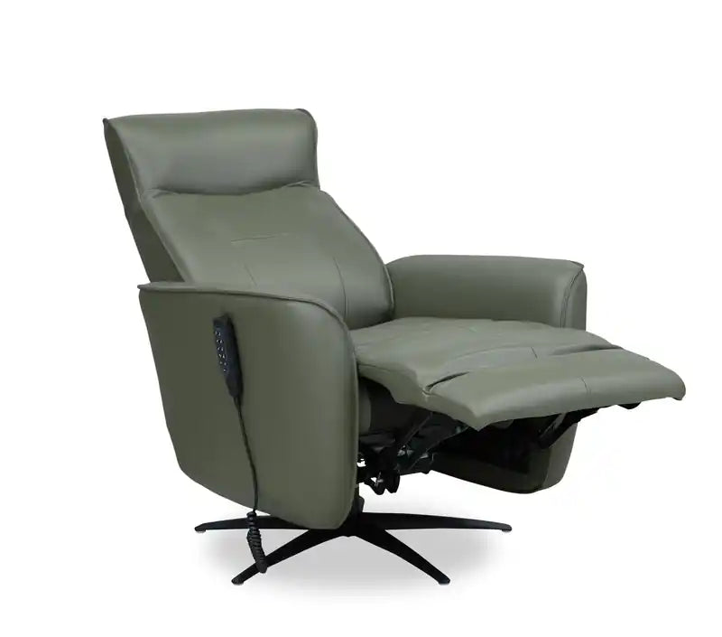 31 Fauteuil inclinable de massage électrique en cuir véritable avec appuie-tête électrique et siège chauffant