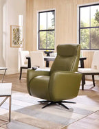 31 Fauteuil inclinable de massage électrique en cuir véritable avec appuie-tête électrique et siège chauffant