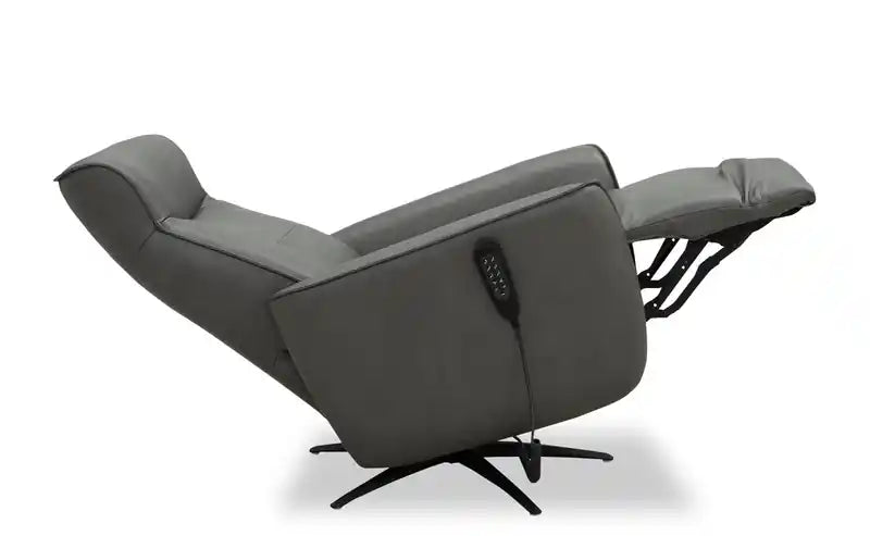 31 Fauteuil inclinable de massage électrique en cuir véritable avec appuie-tête électrique et siège chauffant